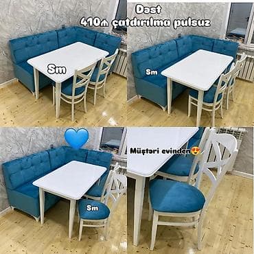 qabaq ustol: Künc divan və masa desti — 1