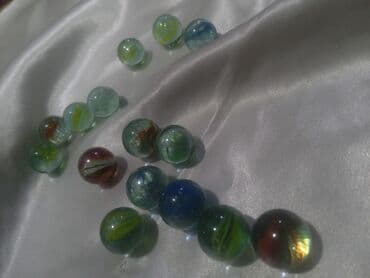 Şahmatlar: Şüşə bilyard topları (klassik “mərmi”lər) - Material: şəffaf şüşə - — 1