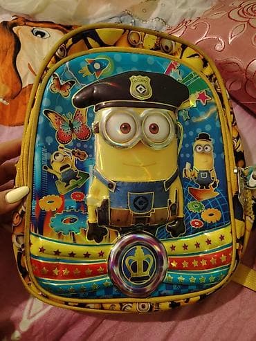 mekteb canta: Uşaq çantaları dəsti 1) Sarı rəngli, Minion temalı məktəb çantası - — 2