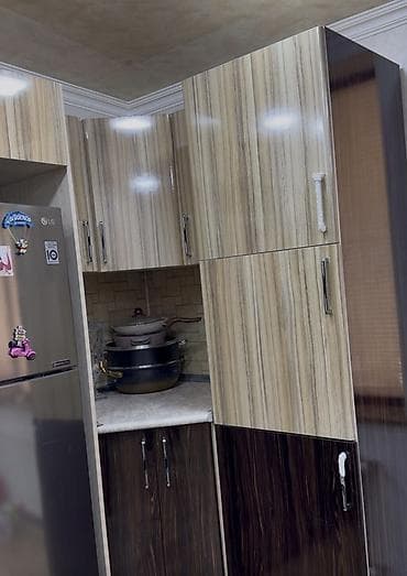 metbex ucun kunc divan: Mətbəx mebeli dəsti – künc yerləşimli, mərmər görünümlü iş masası və — 3