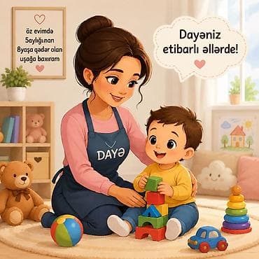 Няни, сиделки: Uşaqlar üçün dayə xidməti Ali təhsilliyəm Məktəbəqədər Tərbiyəçi — 1