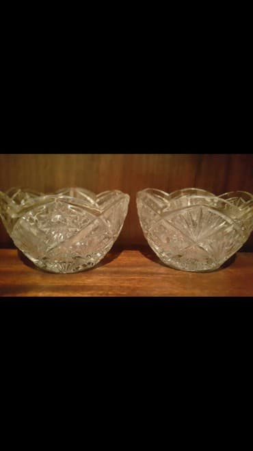 duz qabları: Хрусталь.Чехия.ваза для фруктов.2 шт.1 шт-50ман.высота 13 см.диаметр — 1