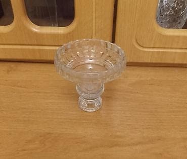 deko: Şüşədən Hazırlanmış Balaca Ayaqlı Konfet Qab. - Material: şəffaf — 1