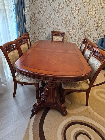 Qonaq otağı üçün, Açılan, Oval masa, 6 stul