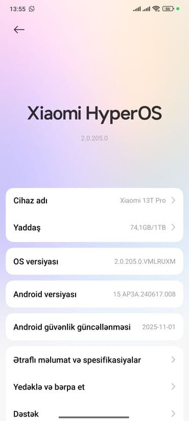 redmi 9t pro: Xiaomi 13T Pro, 1 TB, rəng - Mavi, 
 Barmaq izi — 6