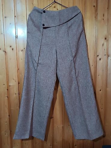 karqo şalvar: Qadın şalvarı - Rəng: boz-qəhvəyi melanj - Kəsim: hündən oturan — 1