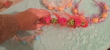 Qol saatları və aksesuarlar: Əl işi gül taçları və saç bantları - Materiallar: tekstil və köpükdən — 2