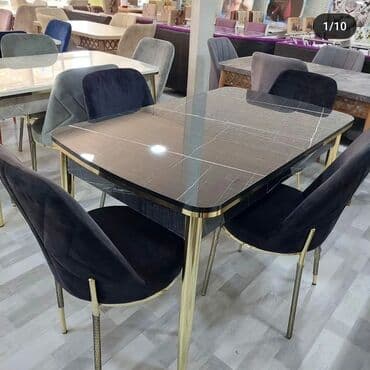 turkanda heyet evleri: Mətbəx üçün, Yeni, Açılan, Dördbucaq masa, 4 stul — 3