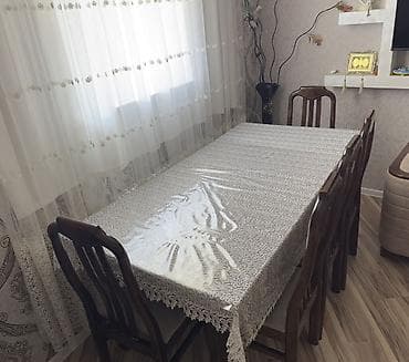 taxta stul stol: Qonaq otağı üçün, İşlənmiş, Açılmayan, Dördbucaq masa, 6 stul — 1