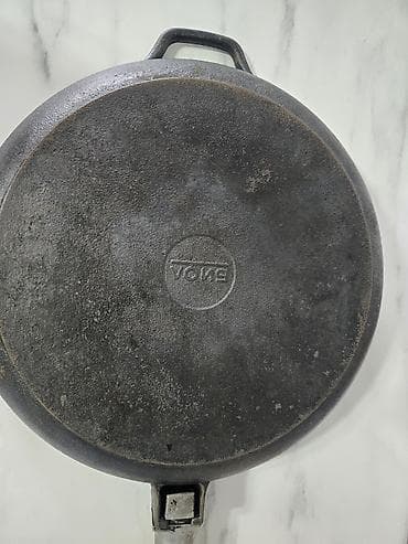 islenmis qaz: Tava, rəng - Qara, Çuqun, 28 sm — 2