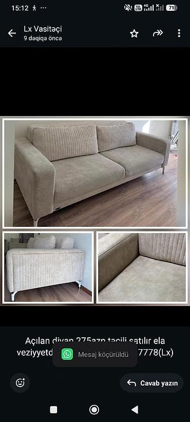 Açılan divan 275azn təcili satılır ela veziyyetde unvan Capayev