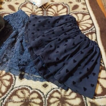 Məhsul: Qız uşaqları üçün 2 ədəd tünd göy ətək dəsti - Model 1: Şifon