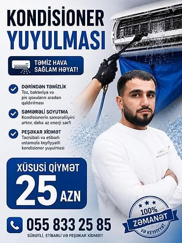 Kondisioner yuyulması xidməti - Dərin təmizlik: Toz, bakteriya və pis