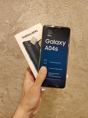 Samsung Galaxy A04s, 32 GB, rəng - Qara, Barmaq izi, İki sim kartlı, Face ID lalafo.az -da Samsung Galaxy A04s, 32 GB, rəng - Qara, Barmaq izi, İki sim kartlı, Face ID