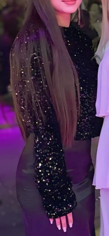 Qara payetli qısa kofta. Yenidi 1 hefte evvel alinib - Brend: Amisu