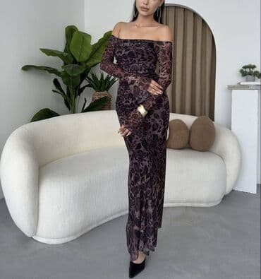 uzun sarafanlar: Yeni sezon ziyafət/libas - Model: Çiyinləri açıq, uzunqol, bədənə — 2