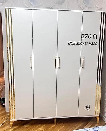 wfaner: 4 qapılı, Ağ, Digər material, Açılan, Düz dolab — 1