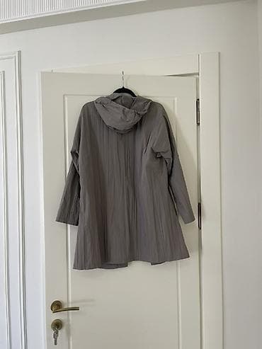 jaket turkce: Polo Garage.Qadın üçün yüngül kapüşonlu üst geyim. - Rəng: boz — 2