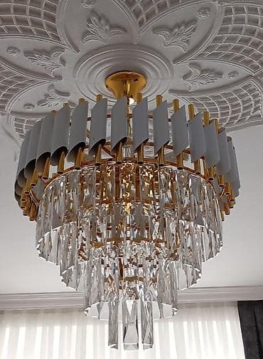 yataq otağı lusturları: Çılçıraq, 10 və daha çox lampa, Xrustal — 1