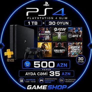 Elektronika: PlayStation 4 Slim oyun konsolu – 1 TB yaddaş + 30 oyun — 1