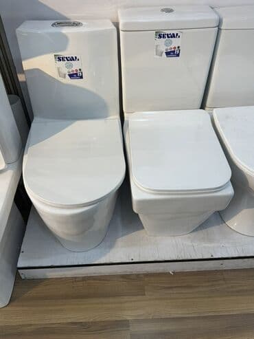 vanna olculeri: Seval markalı, ağ rəngli, keramikadan hazırlanmış unitaz. Oval formalı — 1