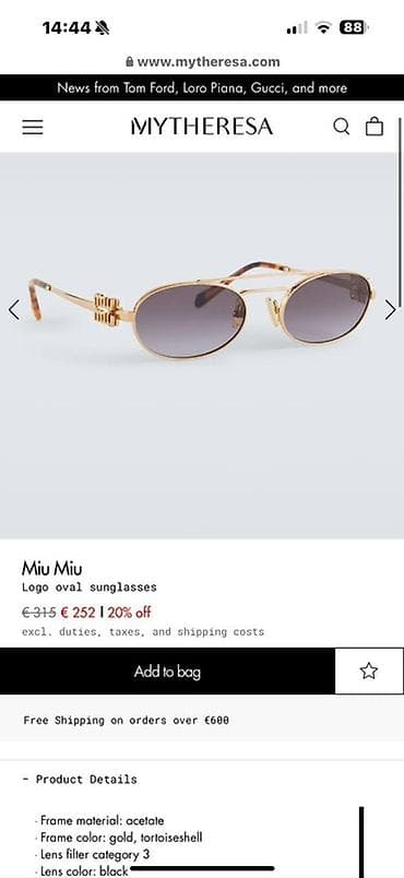 Miu Miu Logo Oval gün eynəyi 220 azn (istifade olunub 5 defe lalafo.az -da Miu Miu Logo Oval gün eynəyi 220 azn (istifade olunub 5 defe