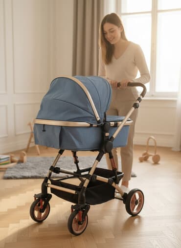 velosiped uşaq üçün: Klassik gəzinti arabası, Adamex, İşlənmiş, Cins: Oğlan, Yaş: 1-6 ay, Ünvandan götürmə — 1