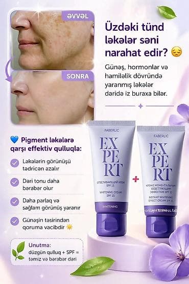 Faberlic EXPERT – ləkə qarşıtı ağardıcı krem dəsti (SPF 15) Məhsulun
