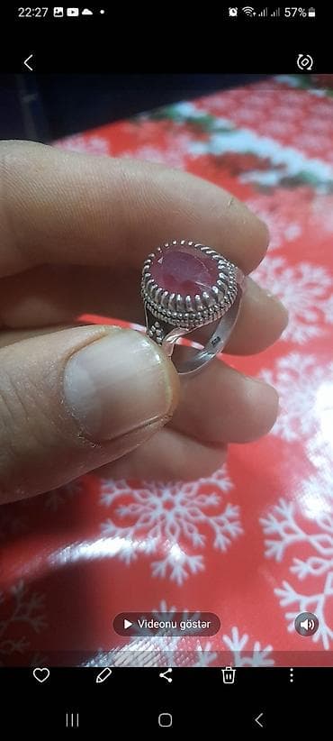 gümüş uzuklər: Üzük, Gümüş, Yaqut — 2