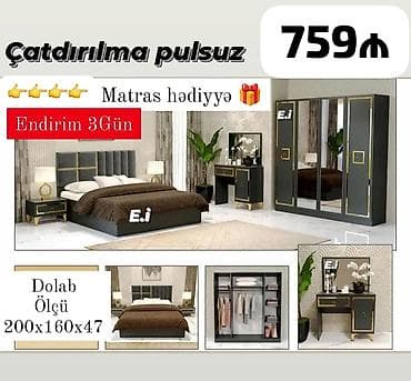 dolab kombi: İkinəfərlik çarpayı, Dolab — 1