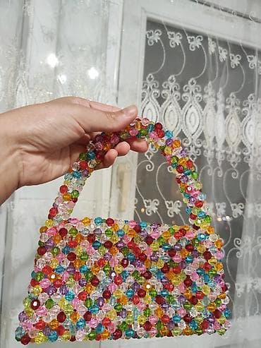 Qol saatları və aksesuarlar: Muncuqla işlənmiş dəbli əl çantaları - Model 1: İncə krem rəngli — 4