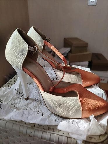 hamam papagi: B&Y Shoes qadın tuflisi - Model: incə burunlu, T-kəmərli, açıq — 4