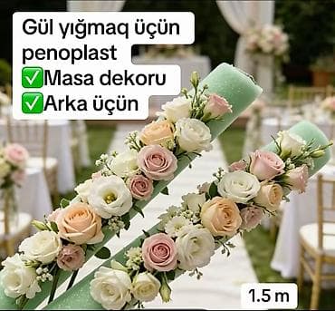 süni əklil qiyməti: 5 ədədi 18 azn 1 ədədin ölçüsü 150 sm / 3.5 sm Gül yığmaq üçün — 1