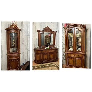 Klassik üslubda qonaq otağı mebel dəsti - Material: masiv ağac və MDF