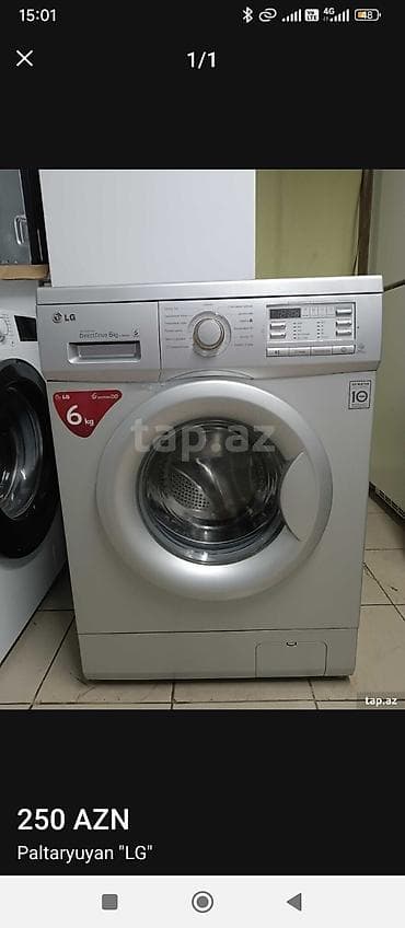 Paltaryuyan maşın LG, 6 kq, İşlənmiş, Avtomat, Qurutma var, Kredit yoxdur, Ünvandan götürmə, Pulsuz çatdırılma, Ödənişli çatdırılma
