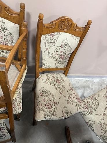 Qonaq otağı üçün, İşlənmiş, Açılan, Oval masa, 4 stul