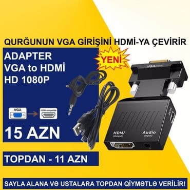noutbuk adapteri: Vga adapterlər sayla alana və ustalara topdan qi̇ymətlə veri̇li̇r! — 5