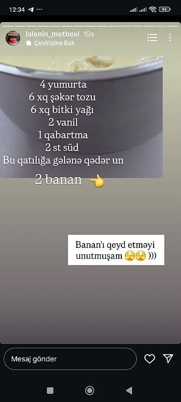 samovar altı podnos: Banana ilə pancake/qatıqvari xəmir resepti – evdə hazırlamaq üçün — 1