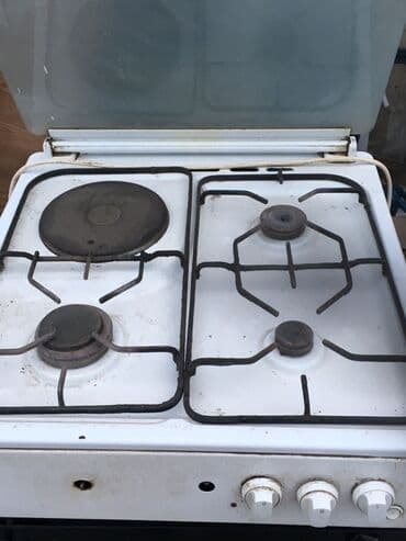 электрическая печка: Vestel qaz-elektrik kombi plitə - Üst hissə: 3 qaz ocağı + 1 elektrik — 2