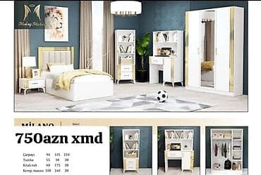 MILANO gənc otağı dəsti - Rəng: ağ və qızılı detallar - Üslub