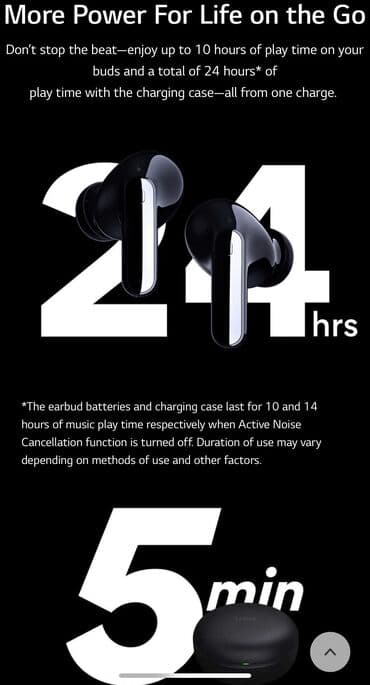 sony qulaqciq: Yeni Simsiz (Bluetooth) Qulaqcıqlar, LG, rəng - Ağ — 5