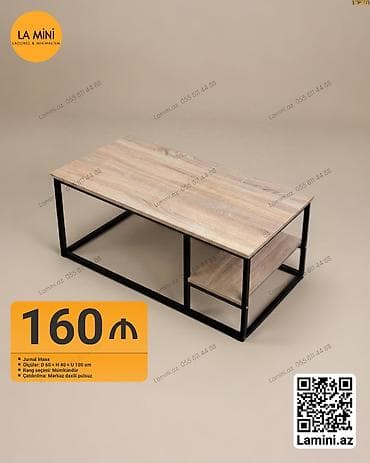 LA MINI jurnal masa - Material: metal karkas + taxta üstlük -