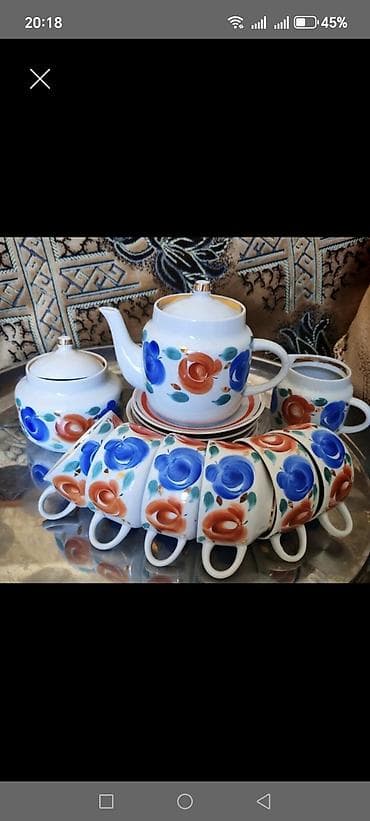 Çay dəsti, rəng - Ağ, Farfor, 6 nəfərlik