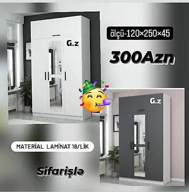 Dolab yeni qarderob paltar dolabı güzgülü 4 qapılı