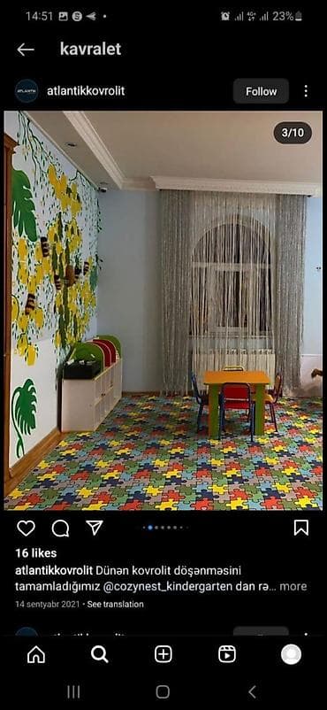 Uşaq otaqları və bağçalar üçün tematik örtüklər – kovrolin/kovrolit