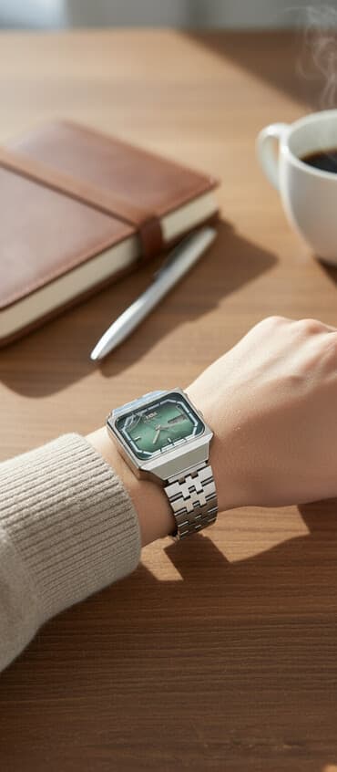 maqnit saat: İşlənmiş, Qol saatı, Orient, rəng - Yaşıl — 1