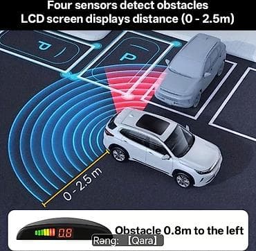 mini proyektor: Avtomobil Parktronik Dəsti – 4 sensorlu, LCD displeyli (Rəng: qara) — 6