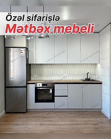 ag qorka: Özəl sifarişlə mətbəx mebeli - Minimalist, düz xətli dizayn: ağ üst — 1