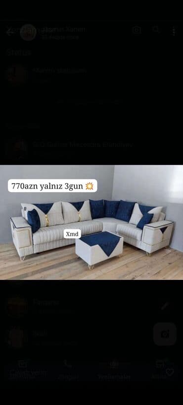 kalidor ucun alcipan fiqurlari: Künc divan, Açılmayan, Bazasız, Vеlur parça — 27