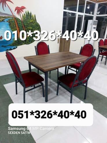 heyet ucun oturacaqlar: Qonaq otağı üçün, Yeni, Dördbucaq masa, 1 stul — 5